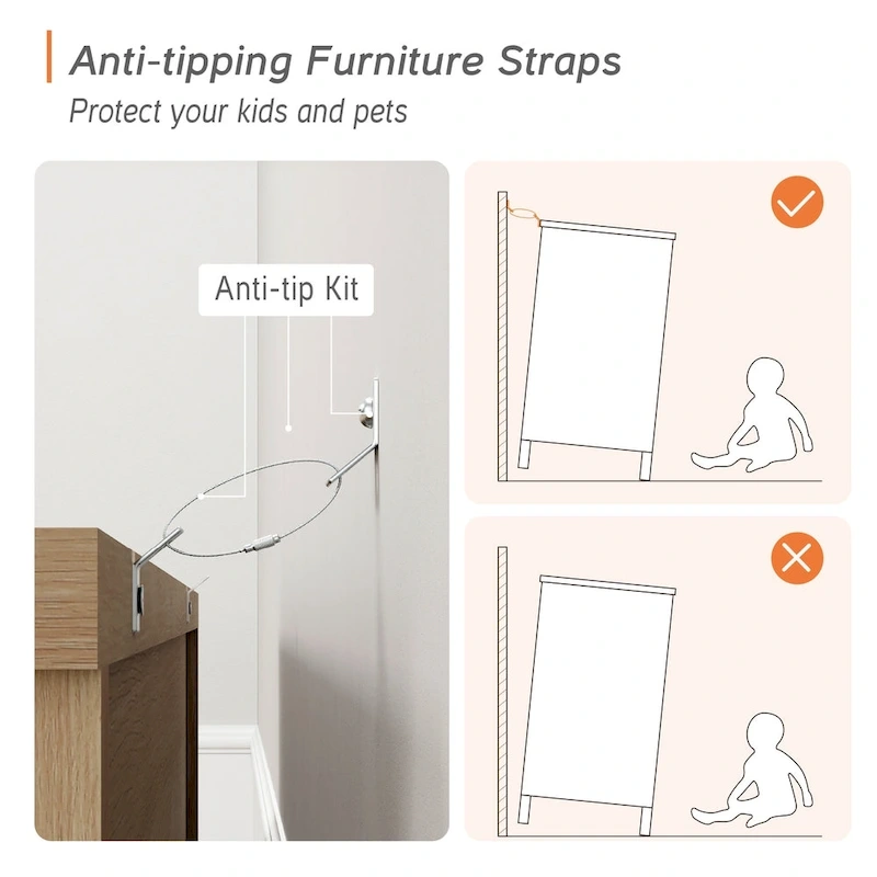 WAMPAT Farmhouse 3PCS Bedroom Set, 59