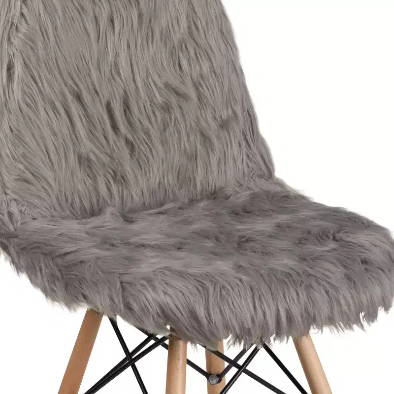 Emma and Oliver Shaggy Dog Fur Accent Chair