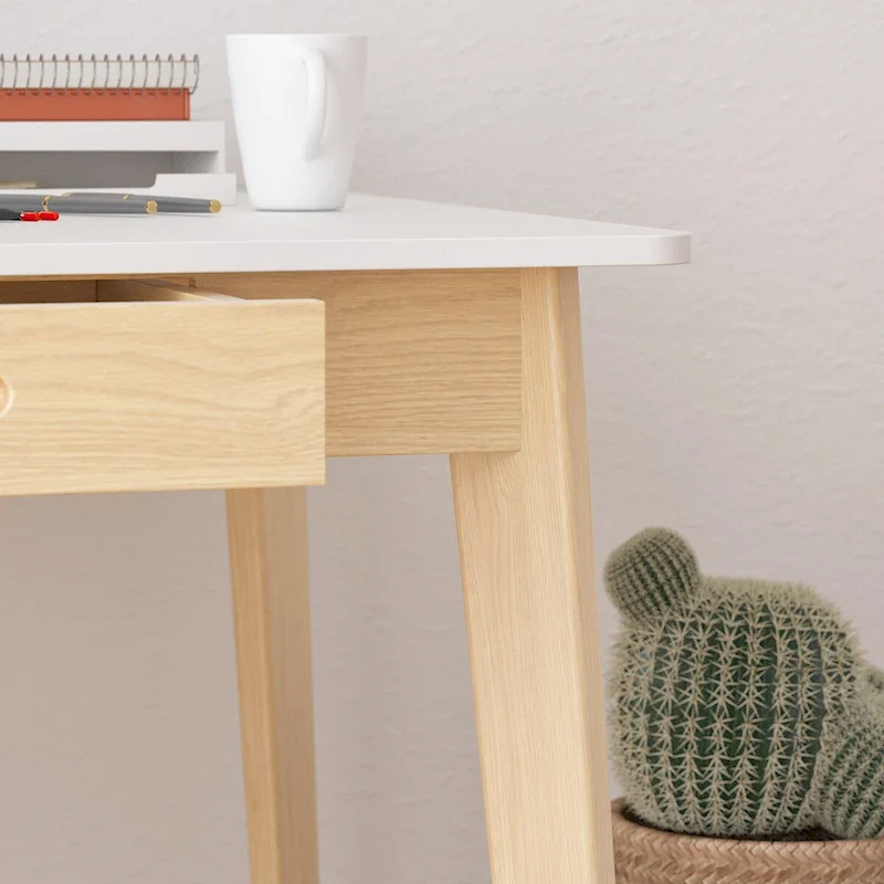 Wood Desk - 39.4W, Multi-Functional, Rounded Corners, Optional Drawers, Easy Assembly