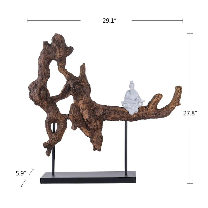 Dann Foley - Imitation Wood Sculpture with Seated Musician