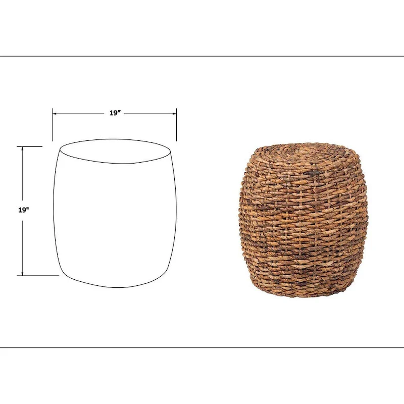 Naomi Woven Abaca Accent Table by East at Main - 19x19x19