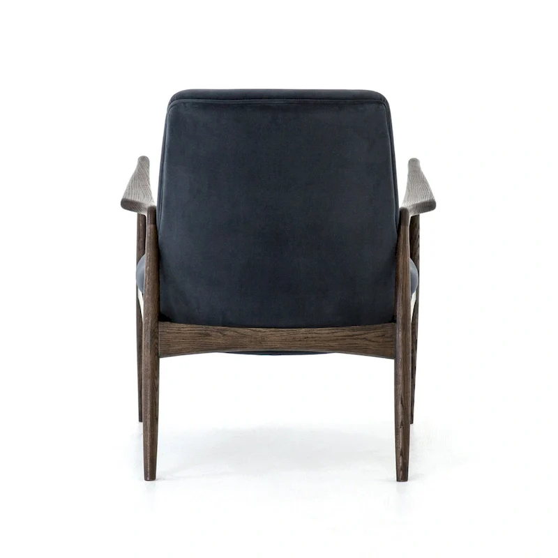 Mid-Century Leather Accent Chair - Deep Seat Single Seater