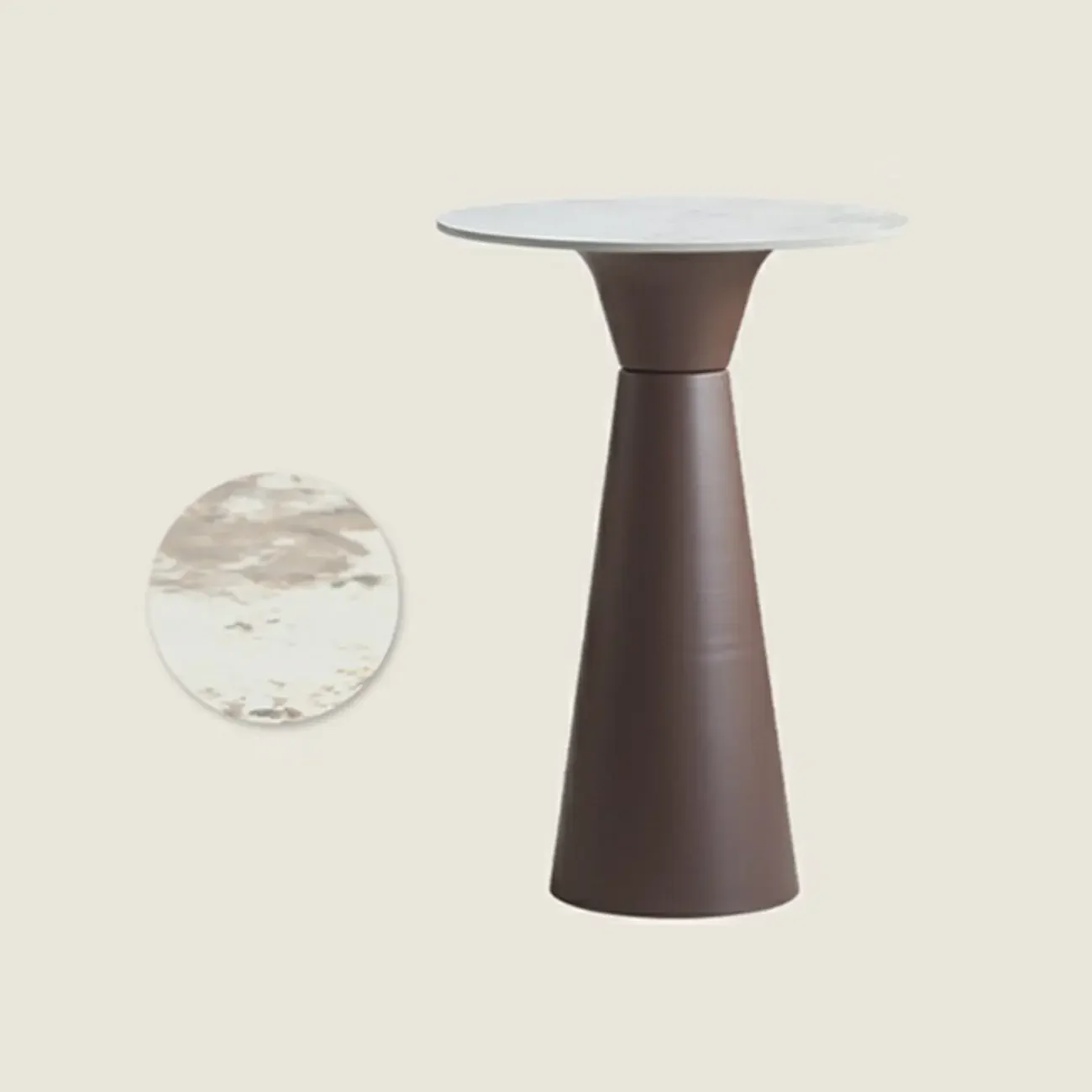 Elegant Pedestal Round White Marble Bar Table