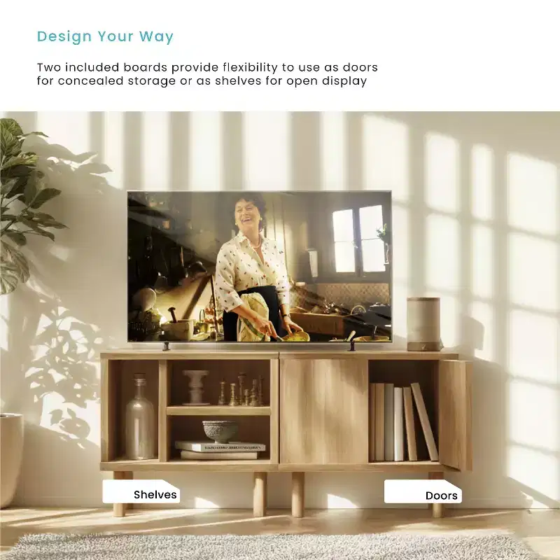 Home Zone Living Stackable Storage Cube End Table with Customizable Door and Shelf Options