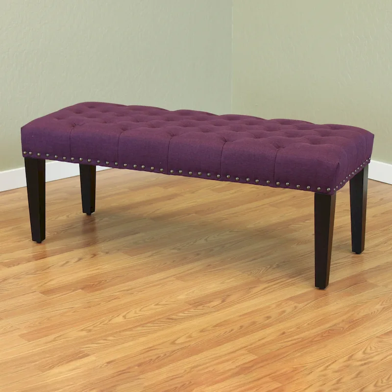 Sopri 49-inch Linen Upholstered Tufted Transitional Bench