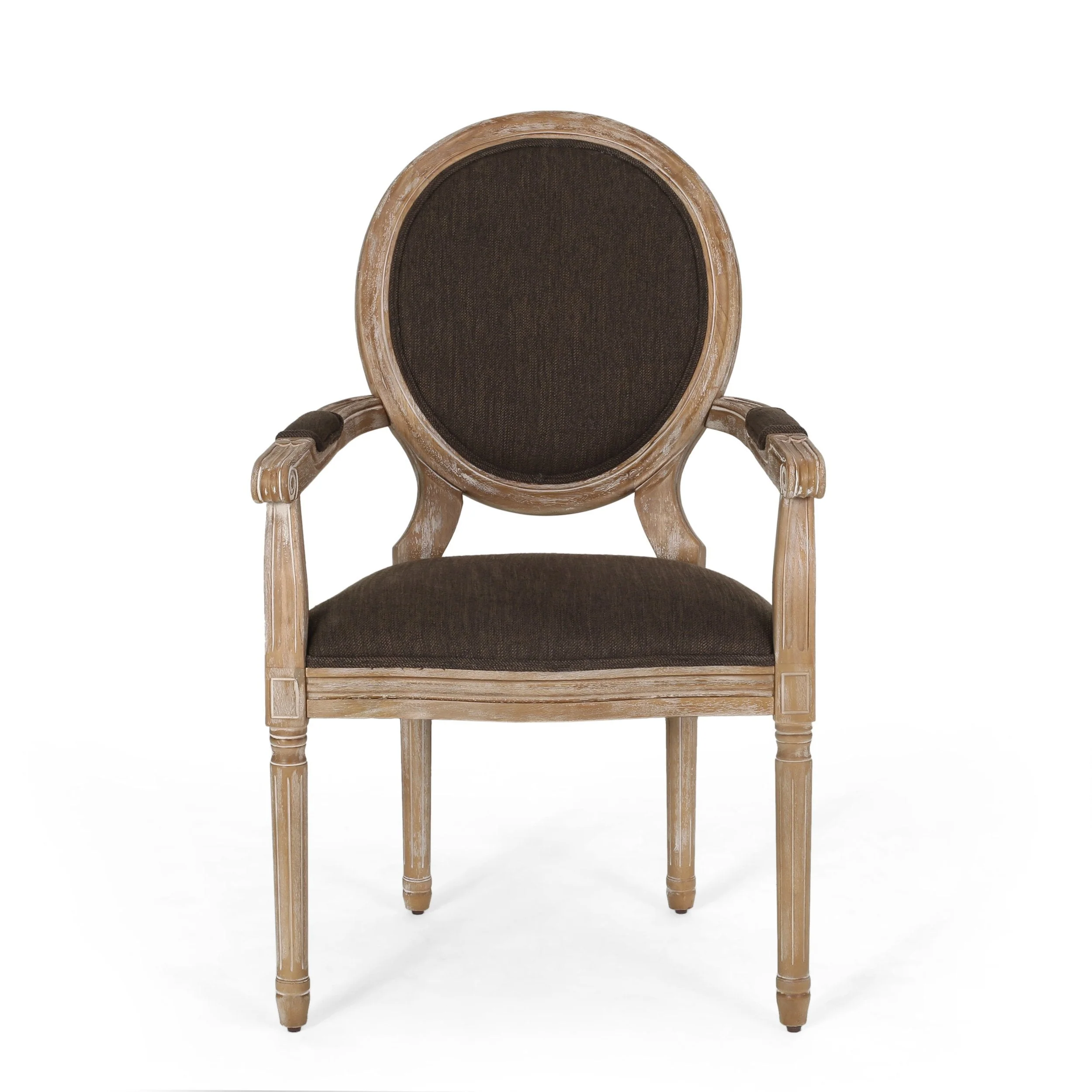 French Country Wood Upholstered Dining Chair - NH241513