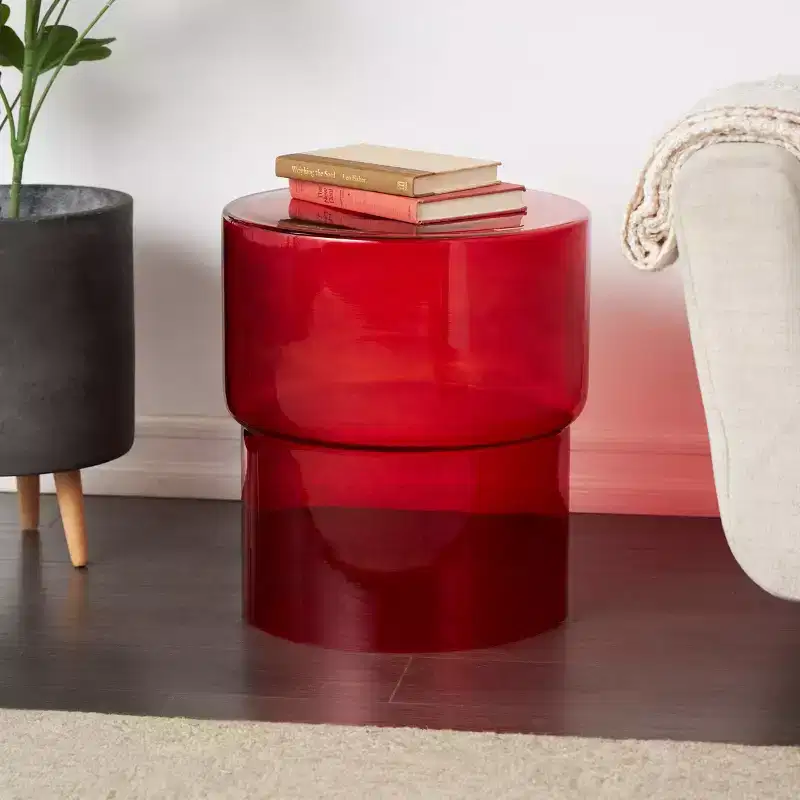 Olivia & May Glass Modern Accent Table