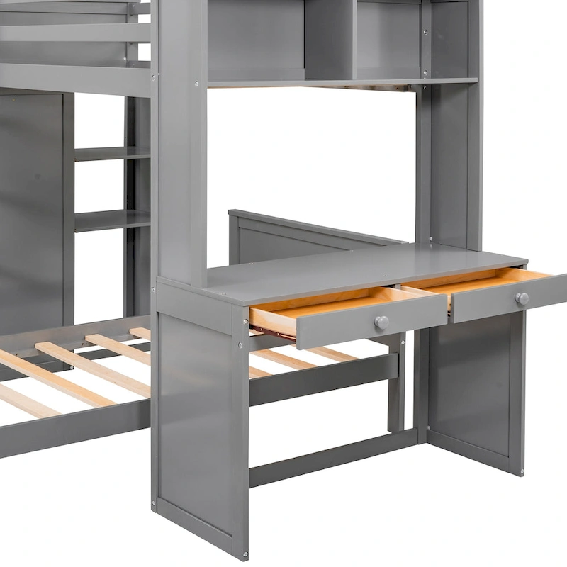 Twin over Twin Pine Loft Bed with Stand-alone