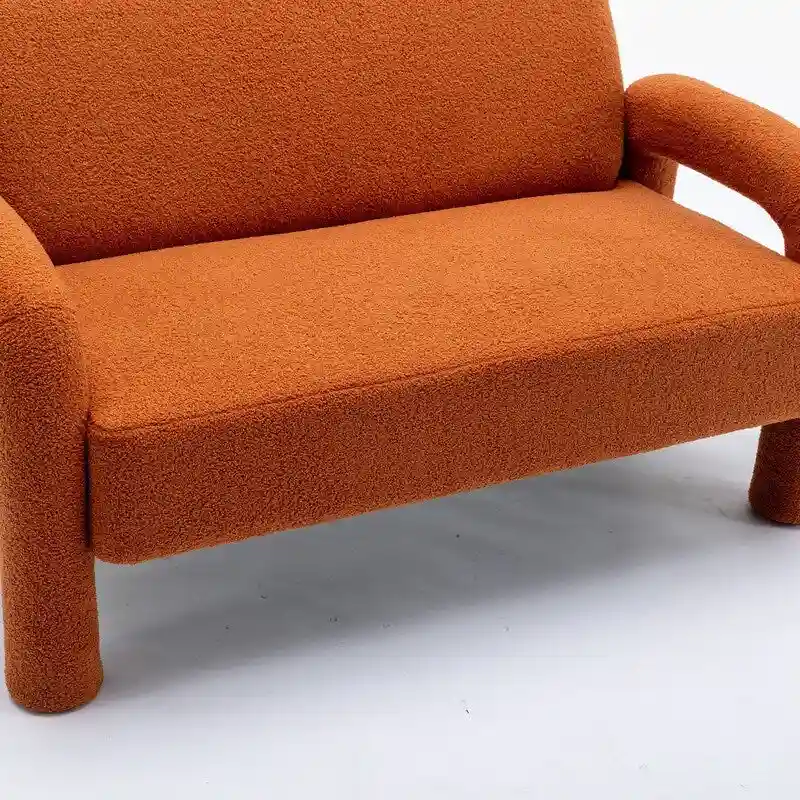 SEYNAR Mid-Century Modern Boucle 51 Solid Wood Curved Sofa