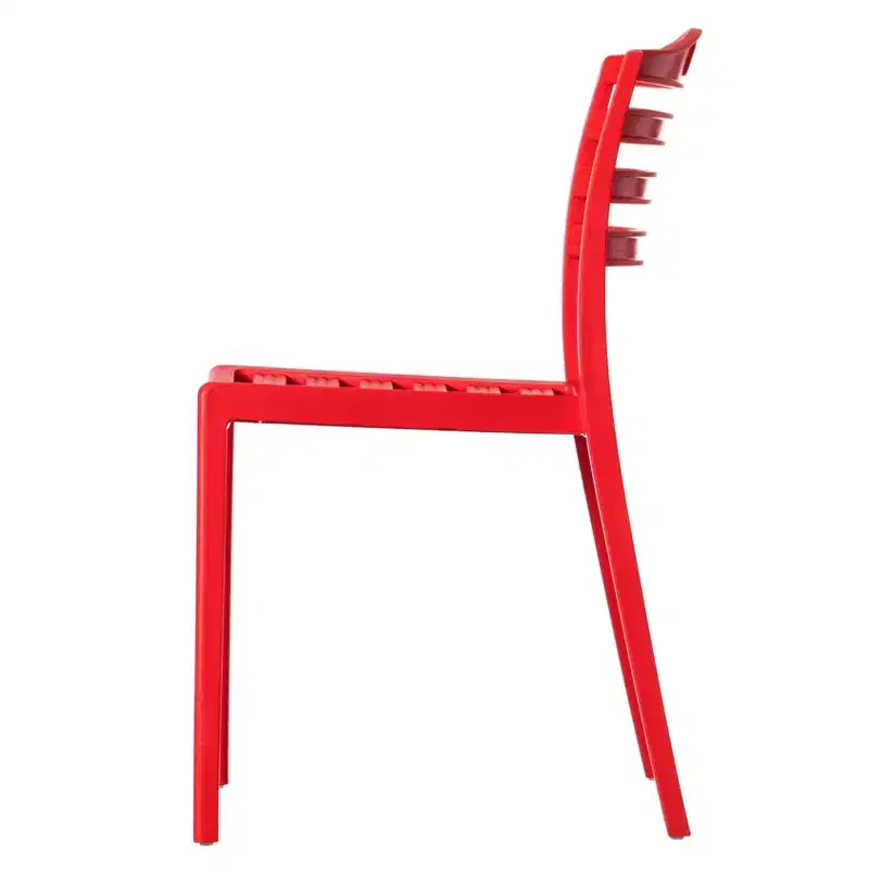 Fabulaxe Modern Plastic Dining Chair with Ladderback Design