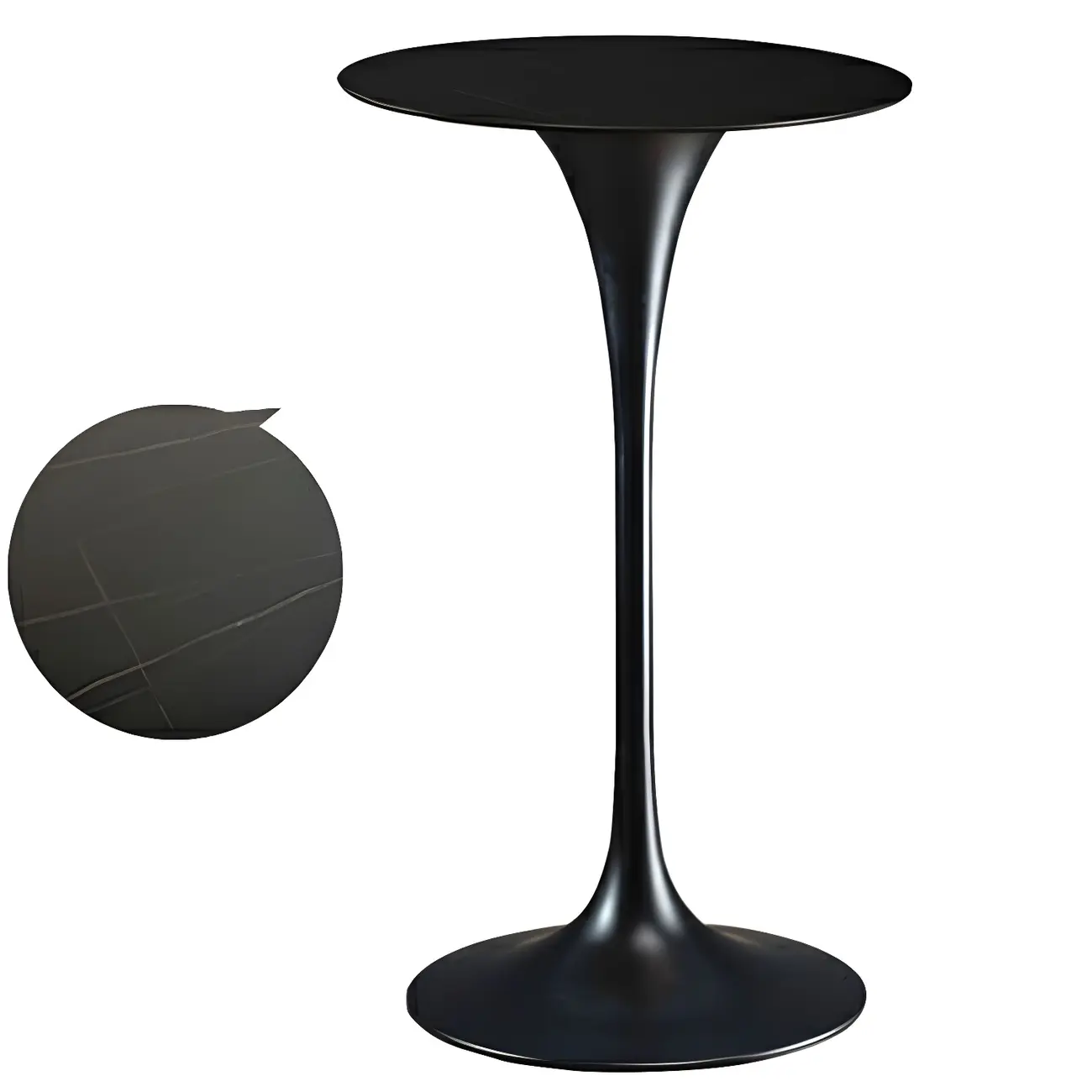 Round Glam Brown Gold Metal Tulip Base Bar Tables