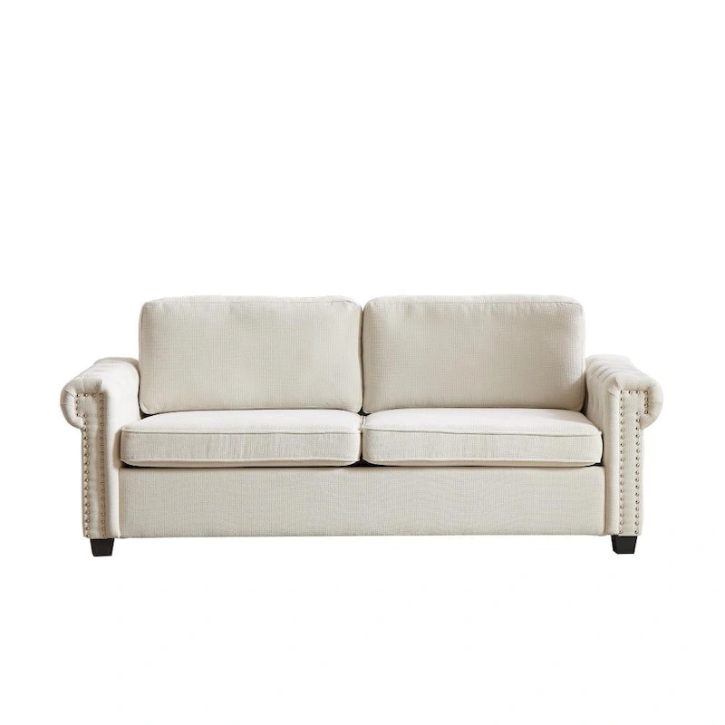 83.8 Convertible 2-in-1 Pullout Polyester Sleeper Sofa Bed