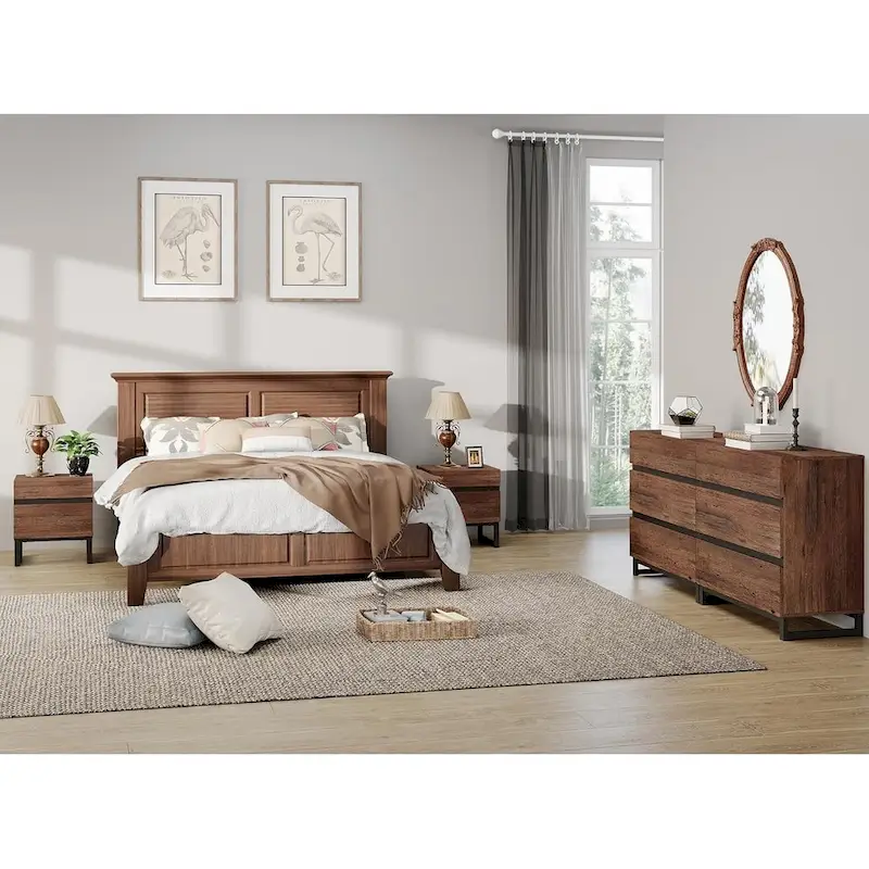 WAMPAT 3 Piece Dresser and Nightstand Sets