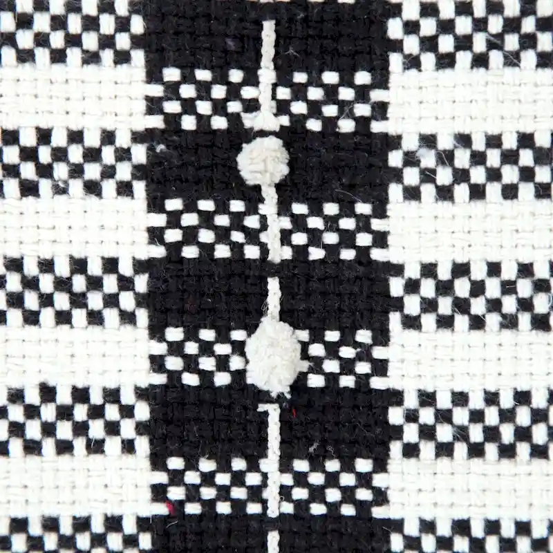 HomeRoots 18 White 100% Cotton Ottoman