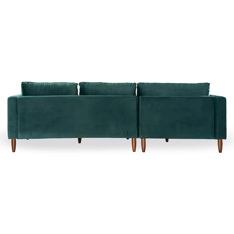 Diana Mid-Century Modern L-Shaped Pillow Back Velvet Sectional Sofa