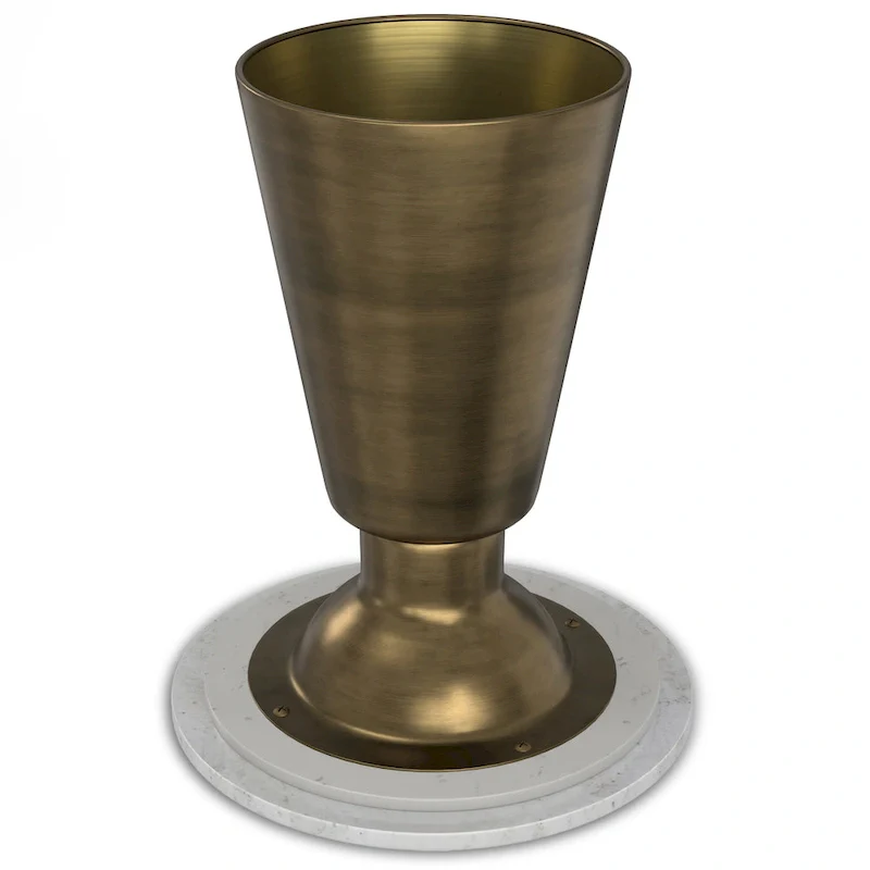 WYNDENHALL Viviana Modern 16 inch Wide Metal Side Table in Antique Brass - 16 inch Wide