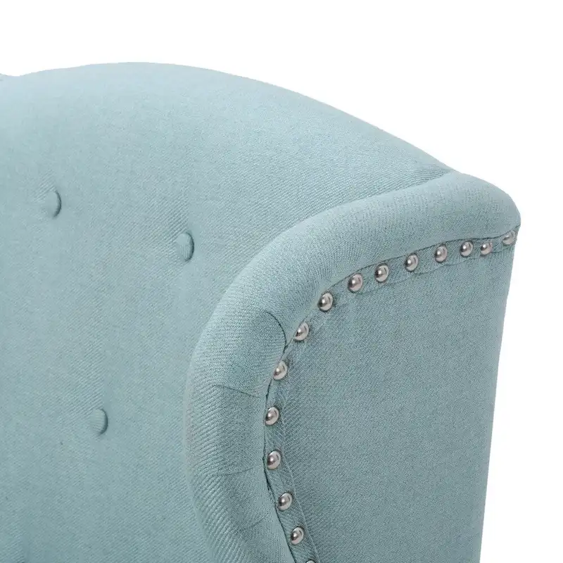 Niclas Wing Back Studded Fabric Accent Chair by Christopher Knight Home