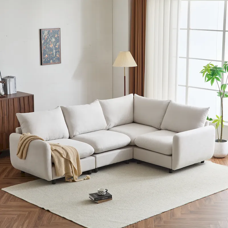Christopher Knight Home - Evelyn Modern Modular Upholstery L-Shaped Sectional Sofa