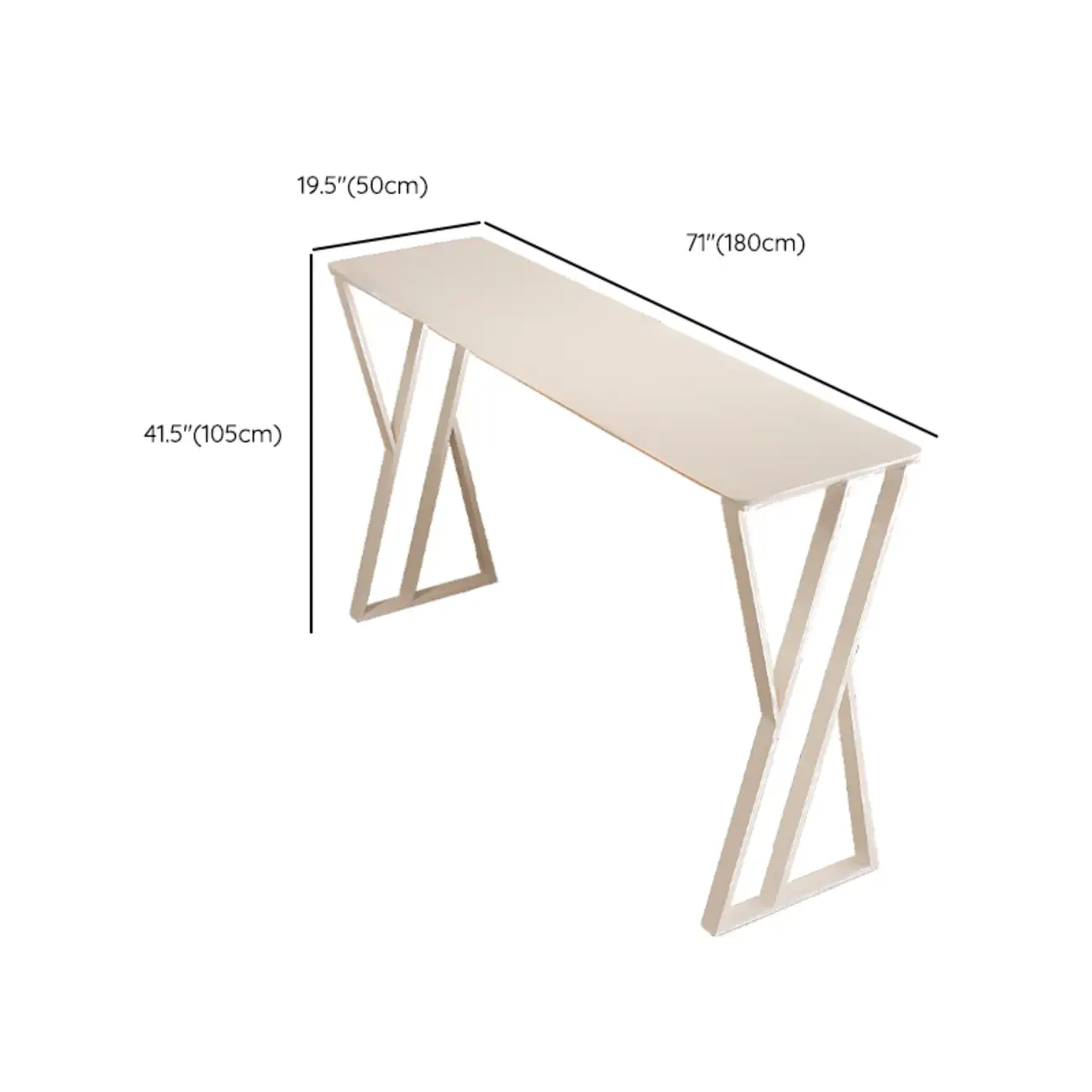 Modern Chalk Slate Metal Twin Pedestal Bar Tables