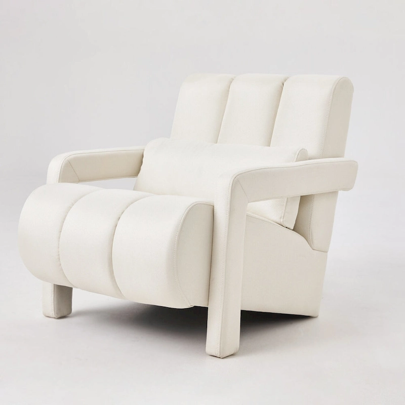 Modern Linen Upholstered Accent Chair with 1 Pillow, Set of 1