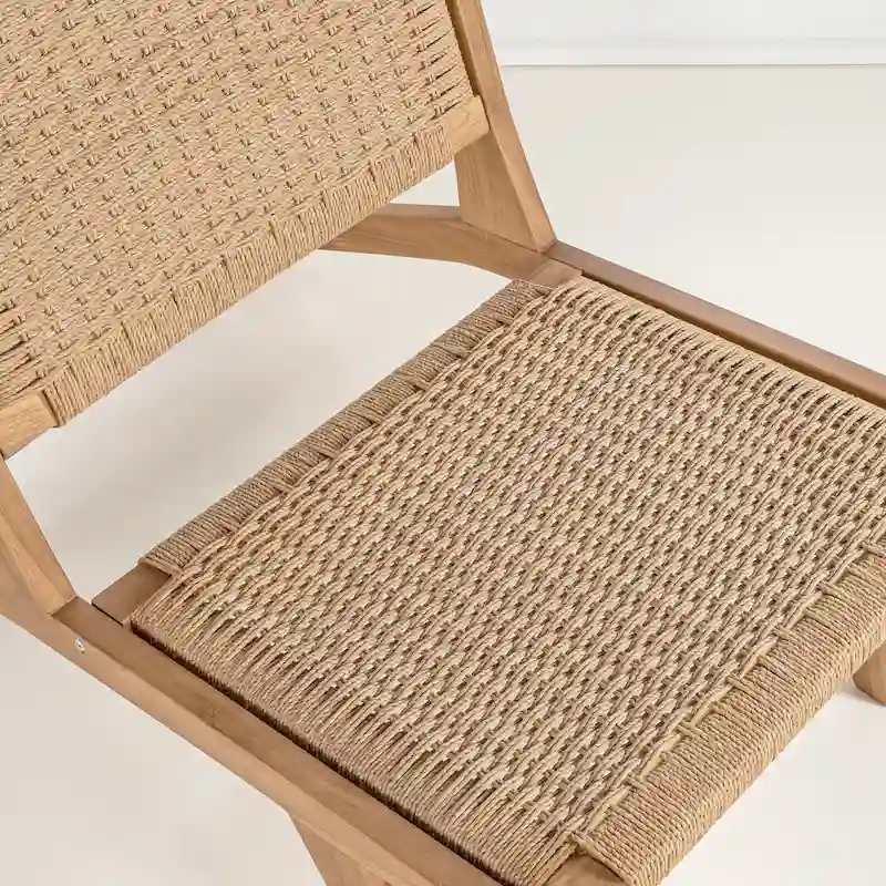 Hartley Mid-Century Modern Woven Seagrass Wood Armless Lounge Chair, Natural by JONATHAN Y