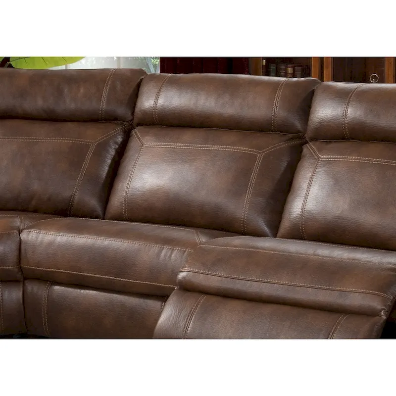 Nicole Reclining Faux Leather Upholstered Sectional Sofa