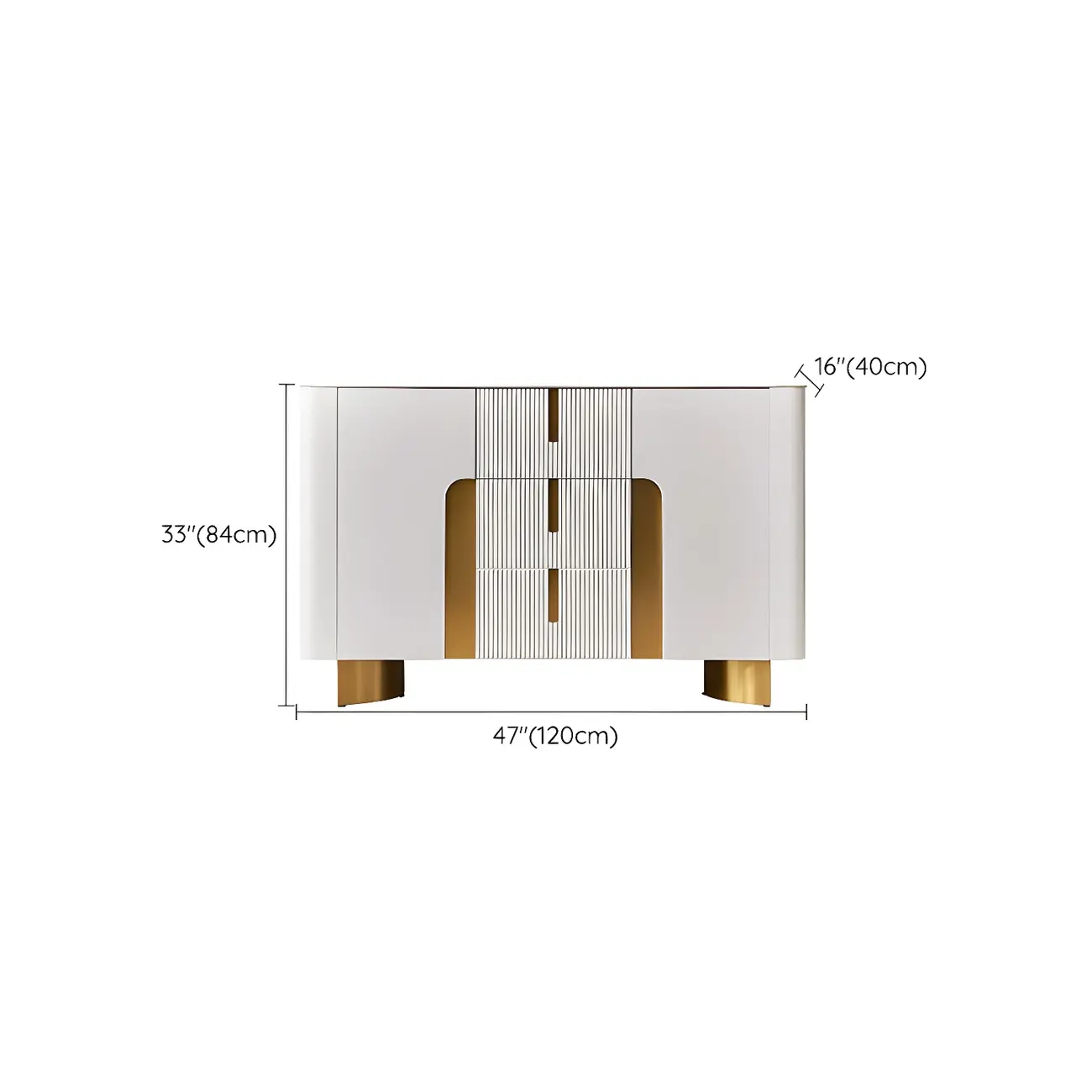 Modern Stone Countertop Sideboard with Cabinets