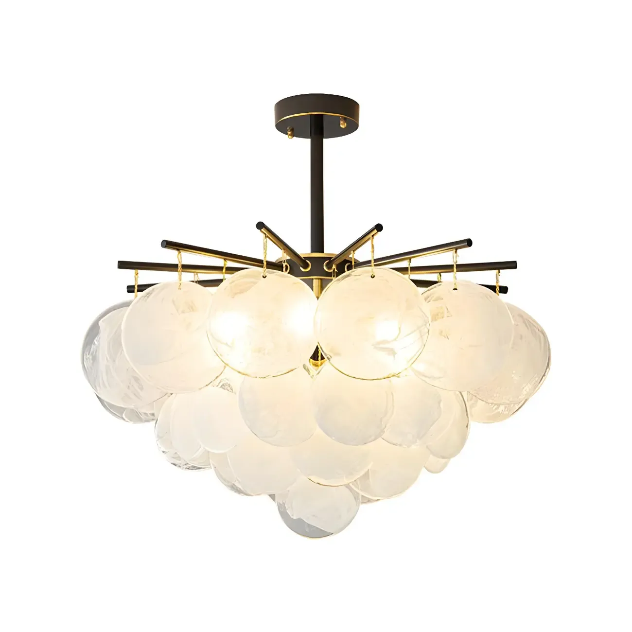 Modern Metal Ambient Glass Chandelier