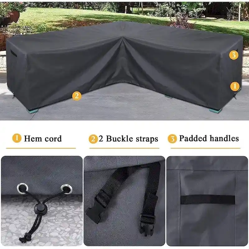 Outdoor Sectional Cover Waterproof & UV-Resistant Garden Couch Cover