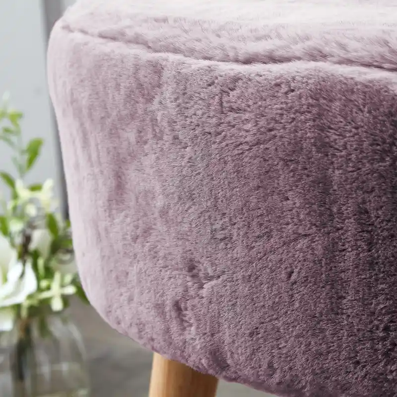 Serenta Heavy FauxFur Oval Ottoman