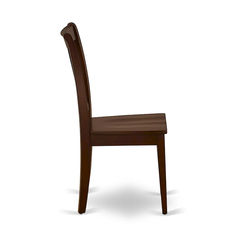 East West Furniture 3 Piece Dining Table Set- a Round Kitchen Table with Pedestal and 2 Dining Chairs, Mahogany(Seat Options)