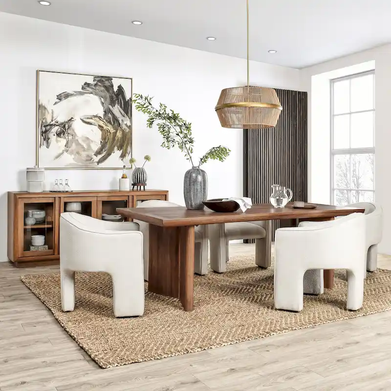 84-Inch Mango Wood Dining Table (Ochre)