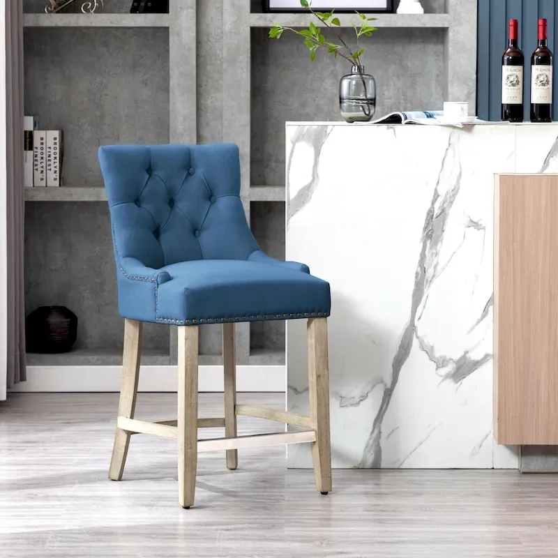 Carter 24 Upholstered Button Tufted Counter Bar Stool