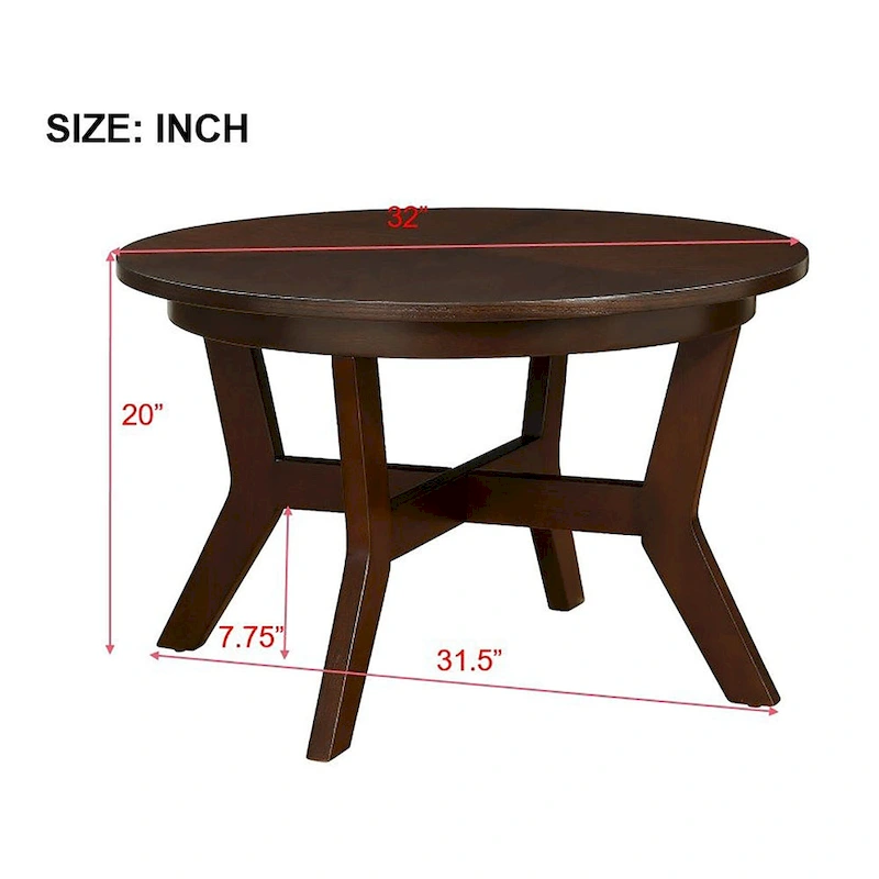 32inch Wood Round Coffee Table