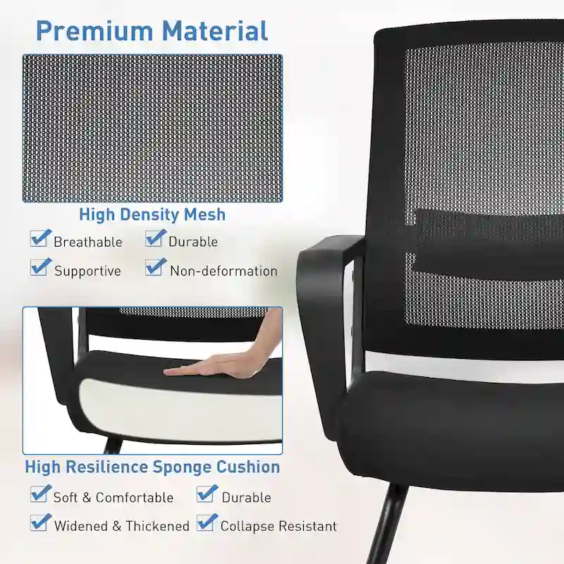 Gymax Set of 12 Conference Chairs Mesh Reception Office Guest Chairs