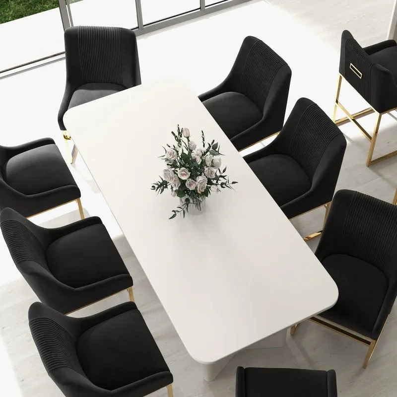 SEYNAR Contempoary Velvet Dining Chair with Metal Frame Legs, set of 2