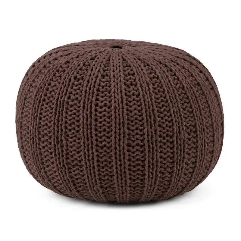 WYNDENHALL Grandville Boho Round Hand Knit Pouf