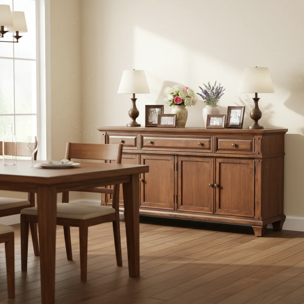 Country-Style Cherry-Finish 72-Inch TV Stand — 72 Inches Wide