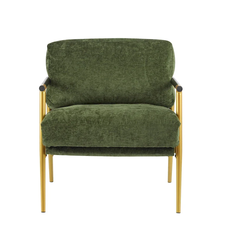 Varsts Modern Upholstered Accent Chair with Wood Frame, Emerald by Christopher Knight Home