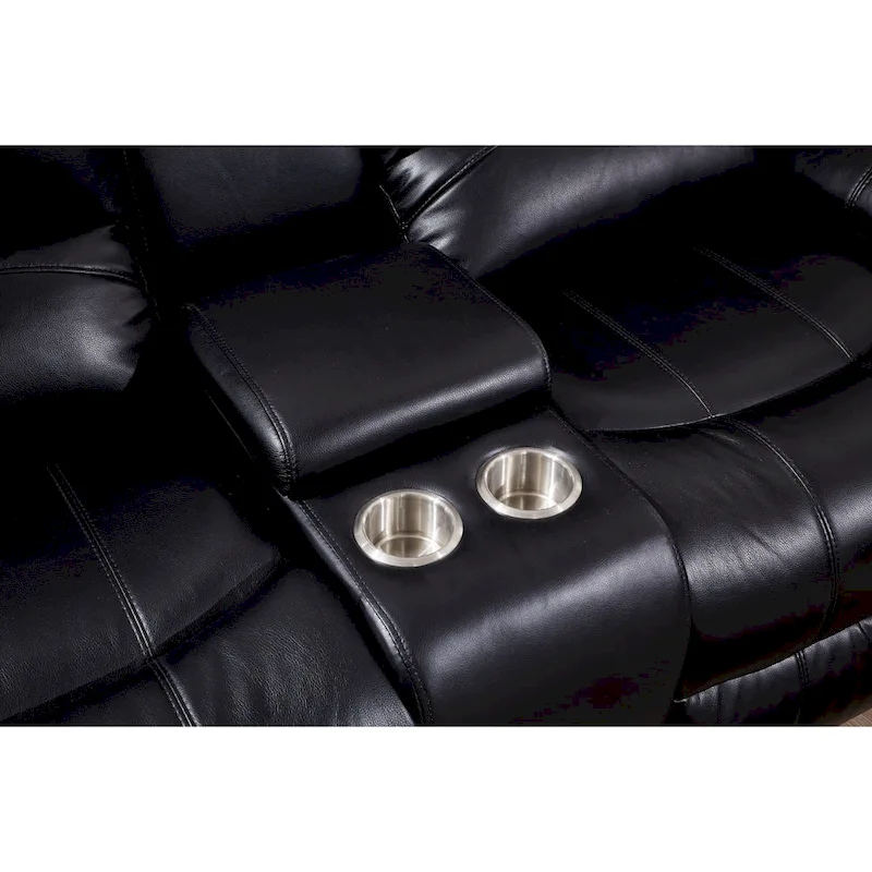 Betsy Furniture Bonded Leather Power Rclining 2-seat Loveseat with Console 8018