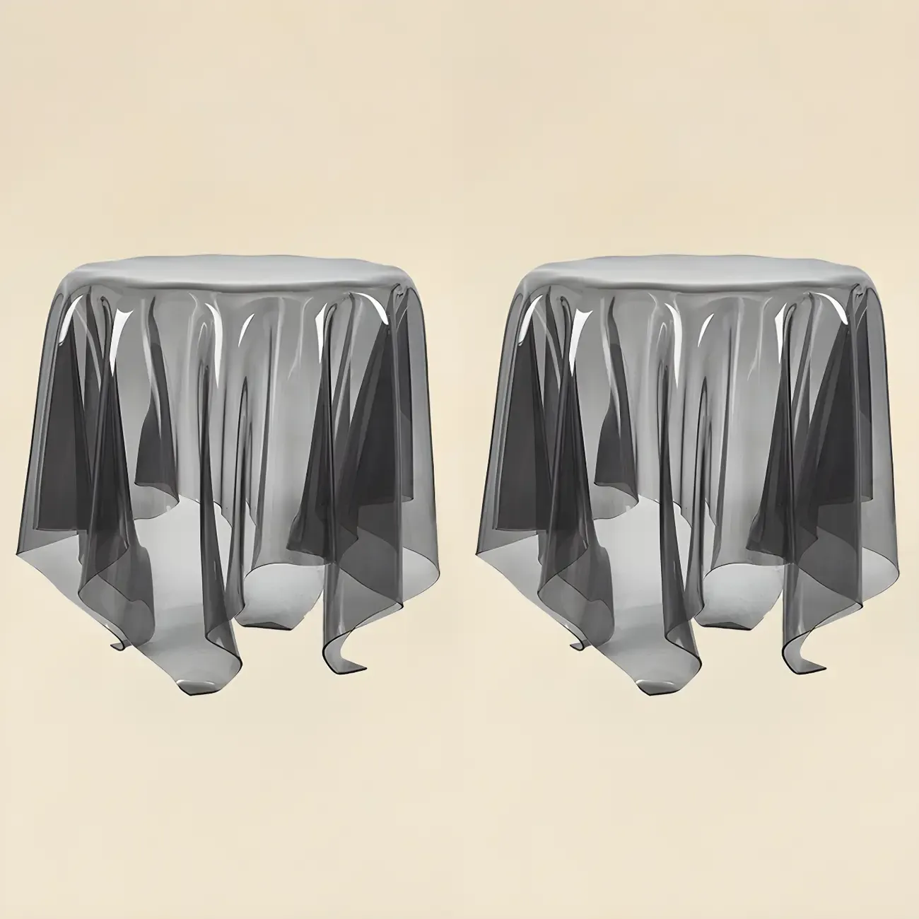 Scandinavian Clear Acrylic Round End Table