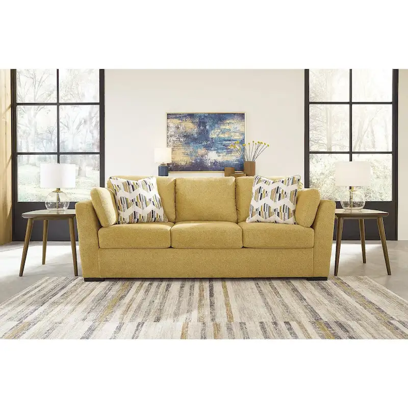 Signature Design by Ashley Keerwick Yellow Sofa - 94 W x 41 D x 39 H