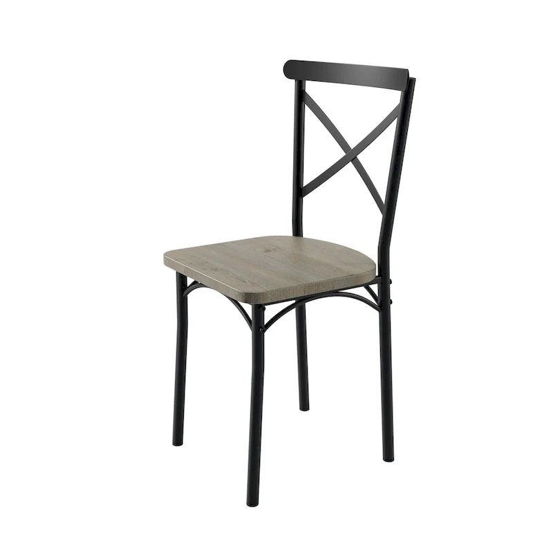 Modern Style 7-Piece Dining Set with Rectangular Table and 6 Cross Back Dining Chairs