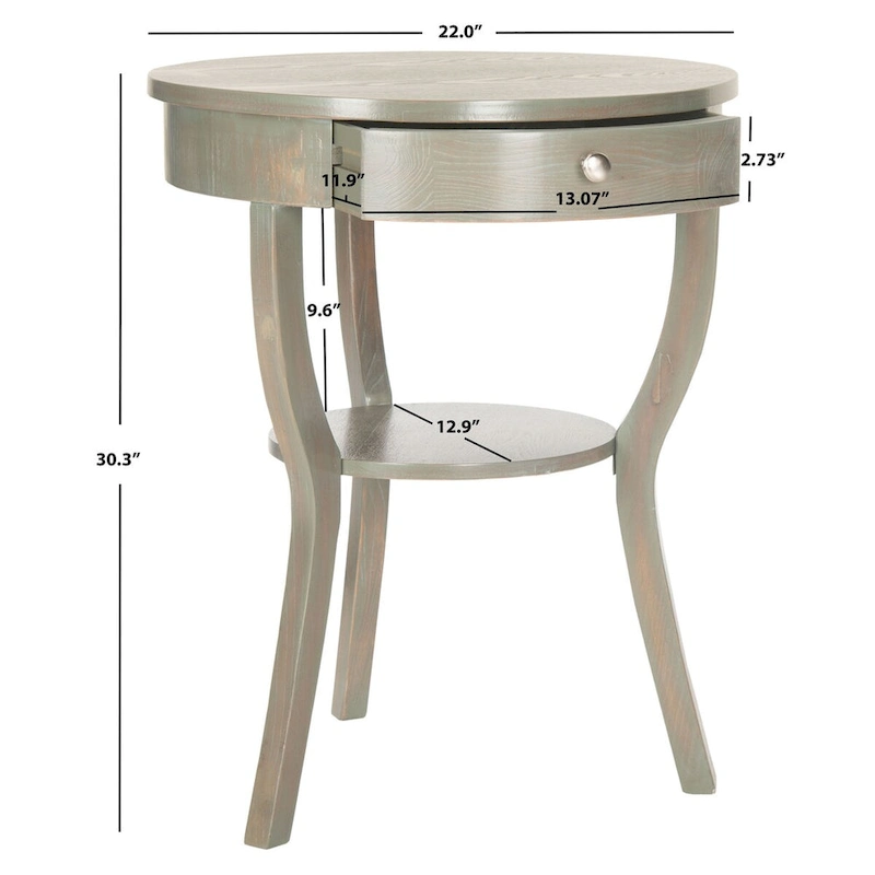 SAFAVIEH Mercedes End Table - 22 x 22 x 30.3 - 22Wx22Dx30H
