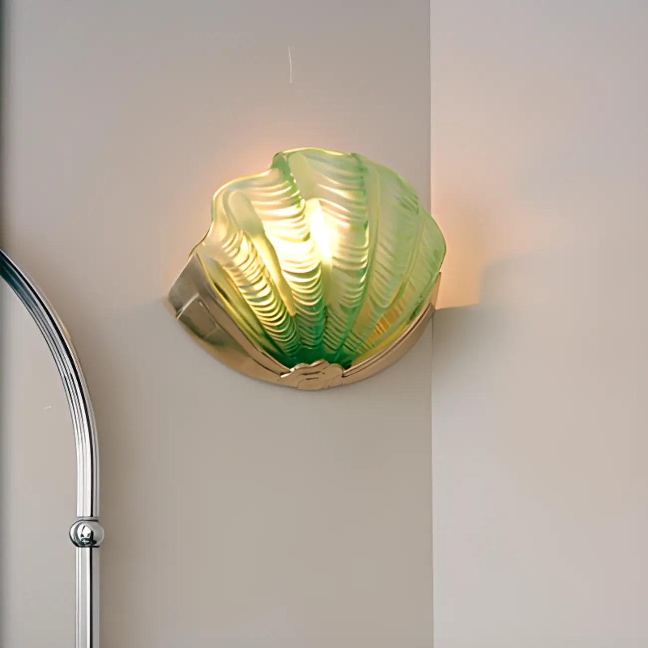 Modern Shell Shaped Golden Vanity Light for Bathroom Decor