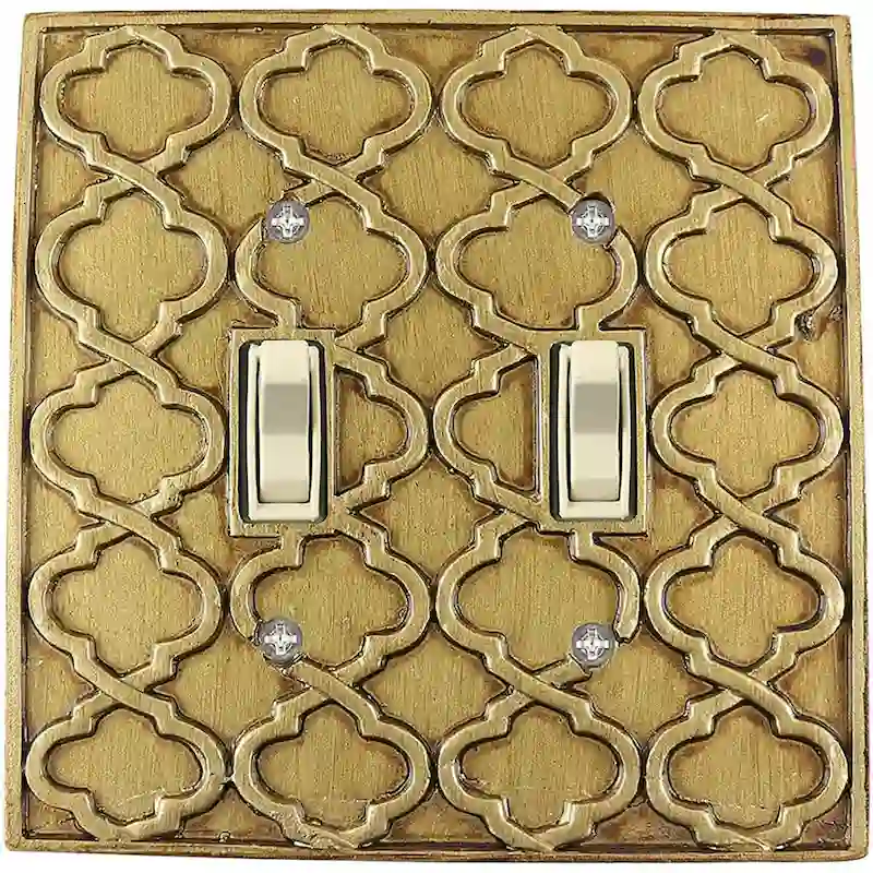 Meriville Moroccan 2 Toggle Wallplate, Double Switch Electrical Cover Plate
