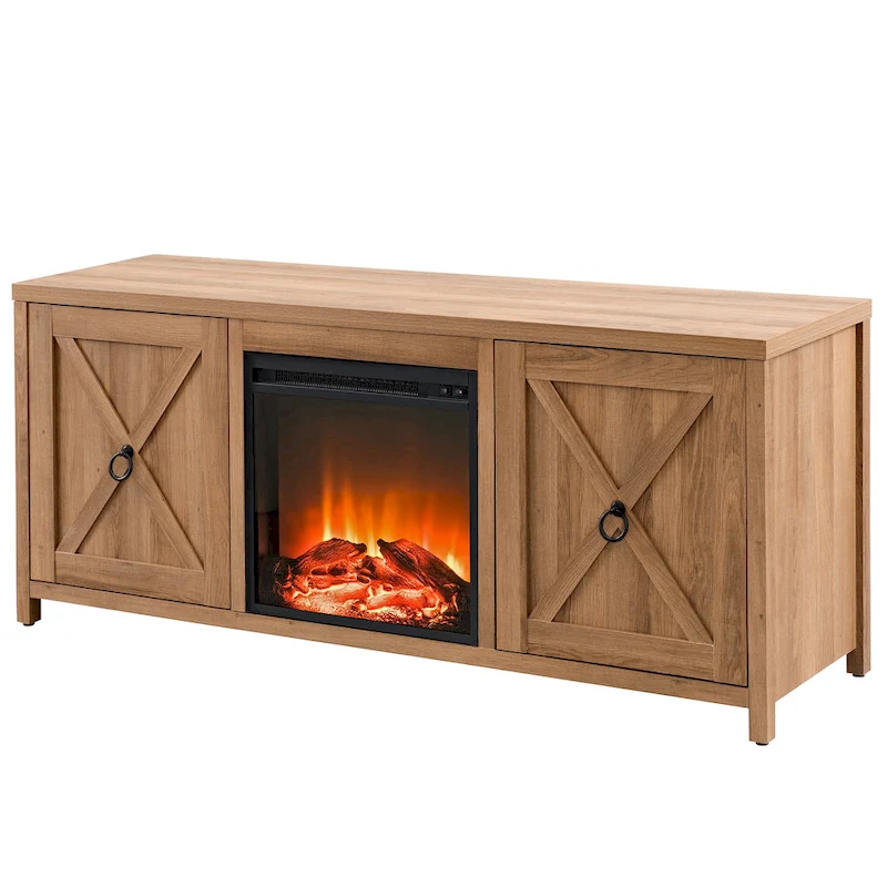 Granger 58 TV Stand with Log Fireplace Insert