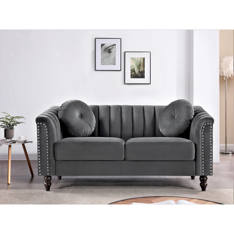 Hills Tufted Back Nailhead 2PCS Living Room set