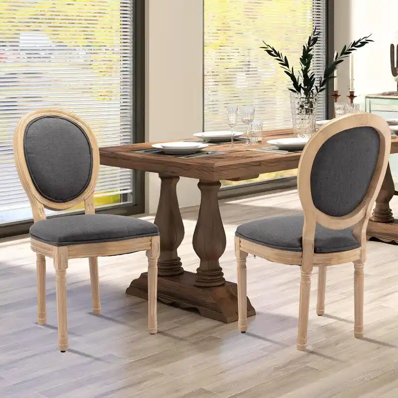 French Dining Chair with Nailhead Trim Set of 6