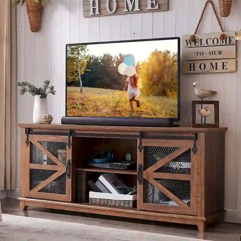 Industrial & Farmhouse TV Stand, Entertainment Center, TV Console